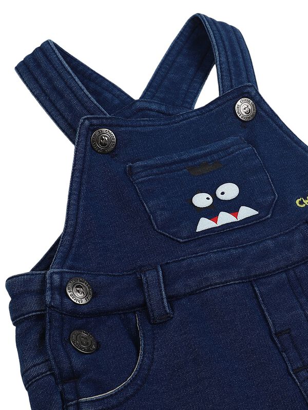 Boys Medium Blue Long Dungaree image number 2